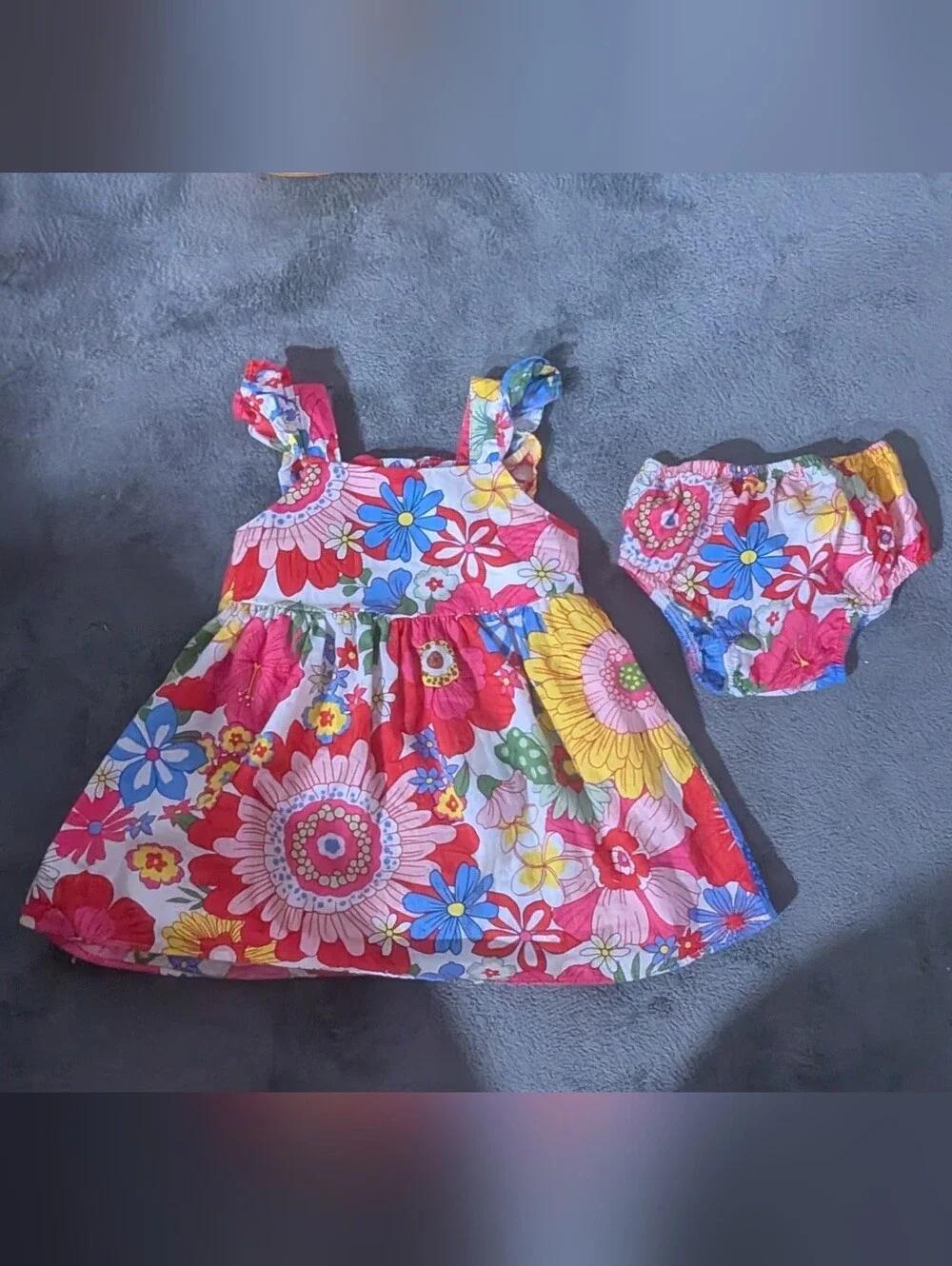 Counting Daisies Bright Floral Sundress with Matching Bloomers